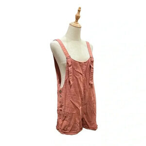 Roxy Pink Linen Overalls size Medium